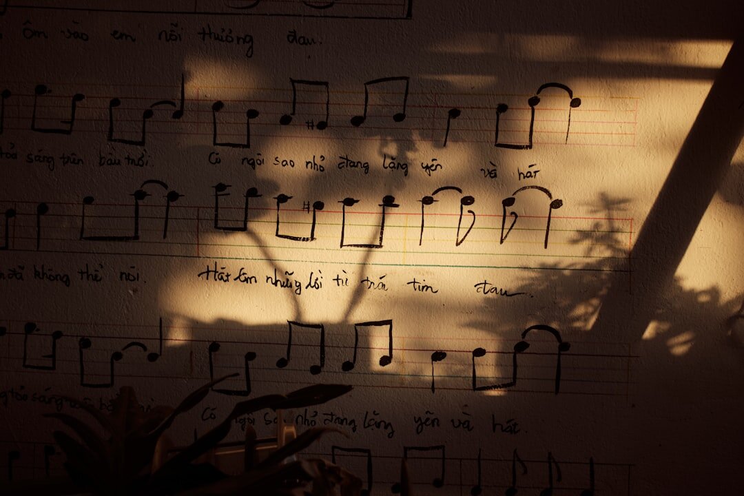 music notes on paper